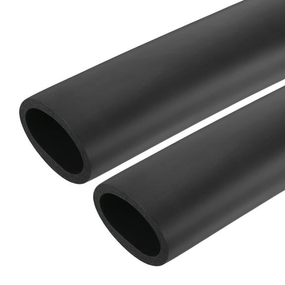 2pcs 0.3 Meter Pipe Insulation Tube 2"(50mm) ID 2 1/2"(64mm) OD Foam Tubing for Handle Grip Support, Black