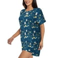 thumbnail image 2 of Daiia Various Lights Pattern Womens Pajama Sets Short Sleeve Pajamas for Women Sets Soft Lounge Sets Casual Round Neck Sleepwear PJS-Small, 2 of 7