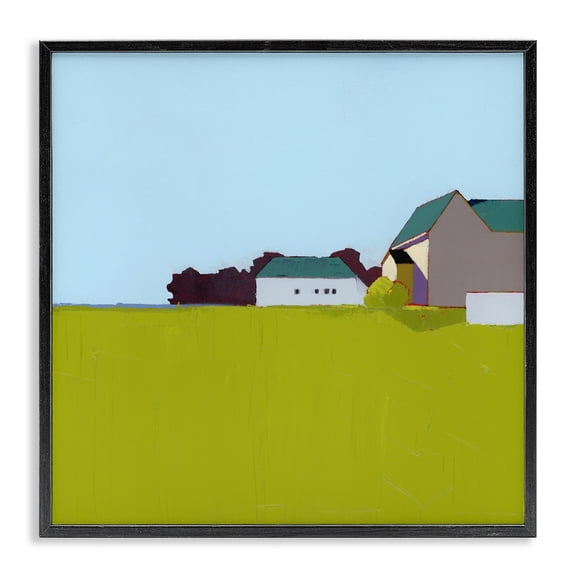 Spring Morning Farm Land Black Framed Giclee Art, design by Ruth LaGue