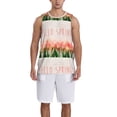 thumbnail image 4 of Easygdp Hello Spring Men's Mesh Basketball Jersey Quick Drying Sleeveless Shirts Fitted Muscle Tank Tops Sport Round Neck T-Shirt - Medium, 4 of 9