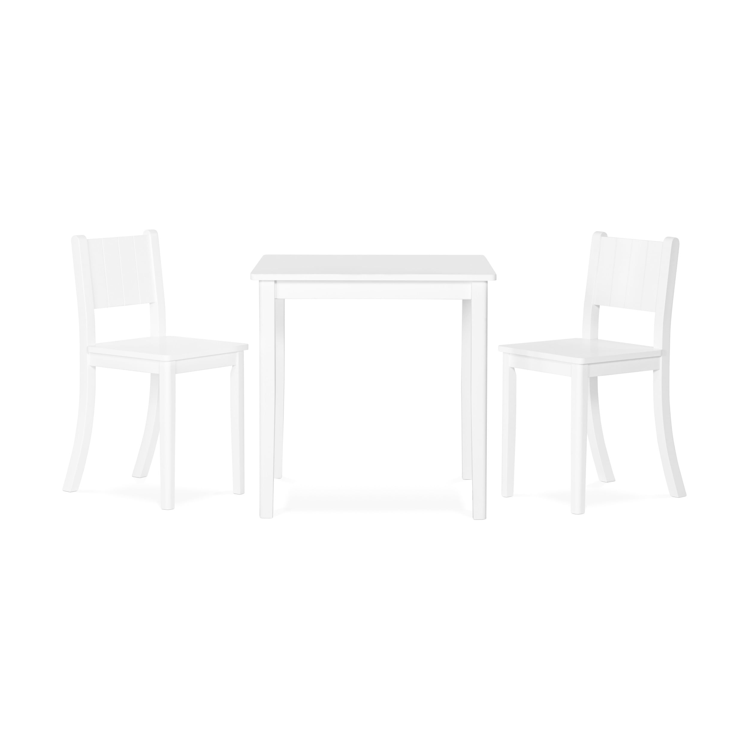 Child Craft Cafe Table and Chairs Set, Includes Table and 2 Chairs, Classic Traditional Design, For Kids Ages 3-6 Years (Matte White)