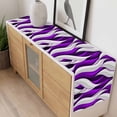 thumbnail image 4 of Purple White Moire Table Runner - 108 Inch Long, Kitchen Dining Table Runner Dresser Scarves, Modern Abstract Art Farmhouse Decor for Coffee Tables Wedding Party Banquet, 4 of 8