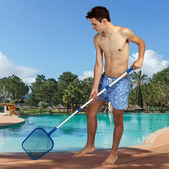 Riforla Filet de Pêche pour Piscine Filet Peu Profond avec Canne Télescopique Caractéristiques : Bleu