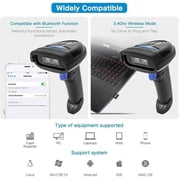 NETUM Bluetooth 1D Barcode Scanner, 3-in-1 Wireless CCD Scanner for Screen Scanning, Handheld Bar Code Reader Work with Windows, Mac,Android, iOS(Black）