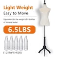 thumbnail image 6 of YRLLENSDAN 59-67 Inch Mannequin Body Dress Mannequin with Stand Height Adjustable Sewing Mannequin Female Mannequin Full Body Dress Forms Dress Form Mannequin for Sewing Mannequin Torso Female, Beige, 6 of 7