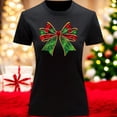 thumbnail image 3 of Playera Blusa Con Estampado De Moño Navideño Ropa Para Mujer Color Negro Talla Mediana Marca Emil SaEs, 3 of 4