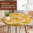 thumbnail image 3 of Leaf Yellow Round Tablecloth 36-44 Inch Round Fitted Table Cloth with Elastic Edge, Spring Watercolor Vintage Maple Leaf Beige Waterproof Table Cover Protector for Outdoor Picnic Party Dining, 3 of 6