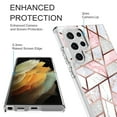 thumbnail image 2 of Samsung Galaxy S22 Ultra Case, Rosebono Hybrid Bling Glitter Sparkle Laser Pink Polygon Geometric Marble Graphic Cover Case for Samsung Galaxy S22 Ultra, 2 of 4