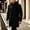 Black, variant on Mens Mid Long Hooded Wool Duffle Coat, Single Breasted Business Casual Overcoat Winter Warm Jacket Outwear with Toggle Closure and Flap Pockets Big & Tall Size M-5XL
