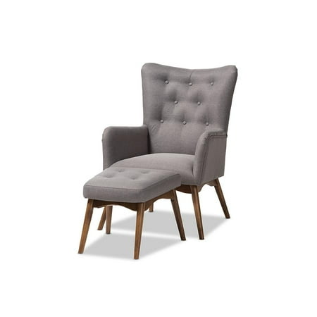 Baxton Studio Waldmann Mid Century Modern Grey Fabric Upholstered Baxton Studio Waldmann Mid Century Modern Grey Fabric Upholstered Lounge Chair And Ottoman Set