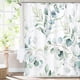 thumbnail image 1 of Cortina de Ducha Floral Verde, Moderna, con Estampado Botánico de Plantas, de Tela, para Una Decoración Elegante Del Baño. Diseño de Eucalipto En Acuarela con 12 Ganchos., 1 of 7