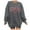 Light Gray, variant on FINALGANG Women Versatile Sweatshirts Letter Print Long Sleeve O-Neck Outdoor Oversized Top Casual Pullover Leisure Breathable Daily Wear