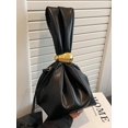 thumbnail image 4 of REMANLAND Women's Satin Evening Drawstring Pouch Bag, Black, 4 of 6
