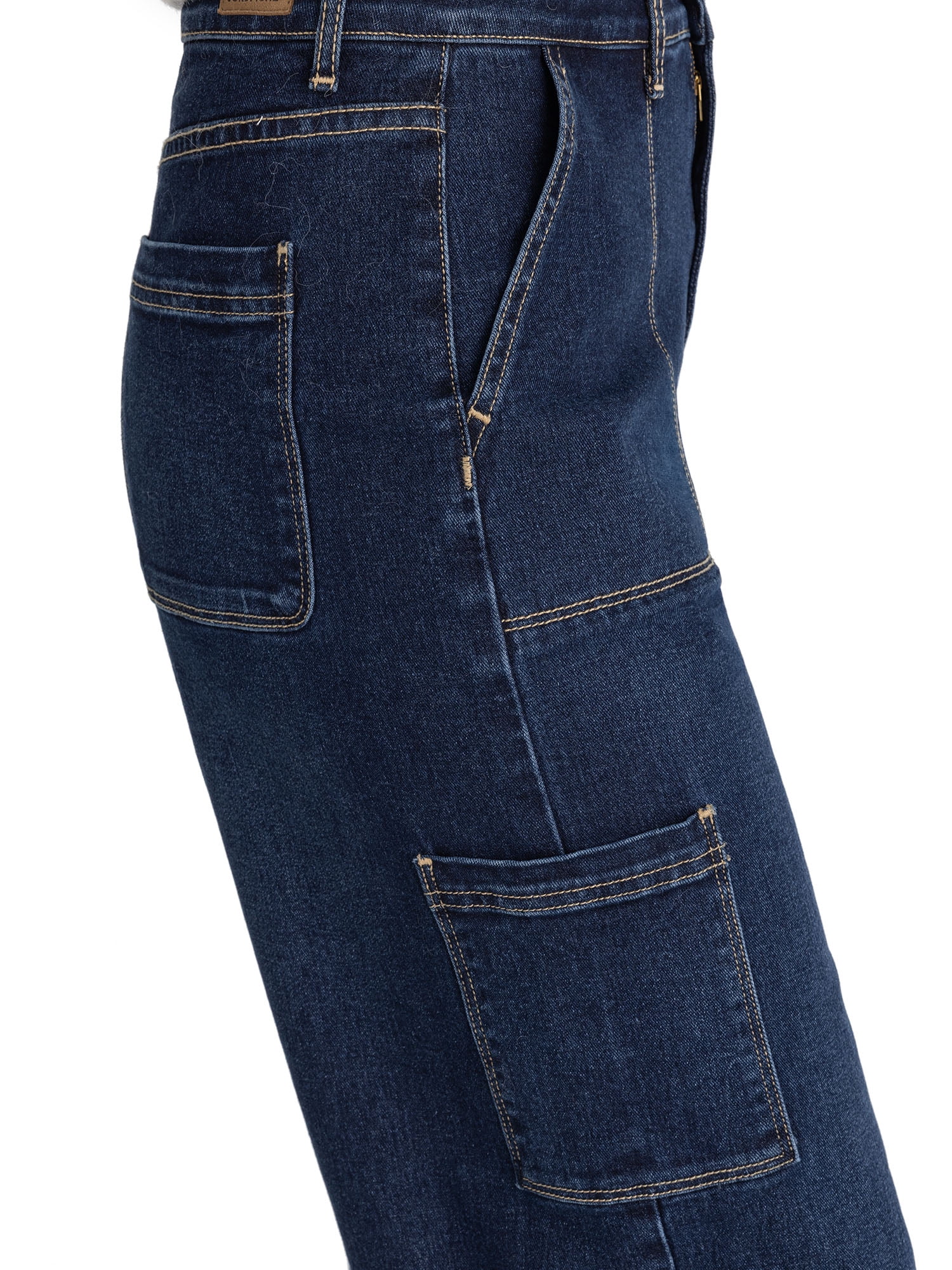 Jordache Women's High Rise Wide Leg Cargo Jean Sizes 2-20