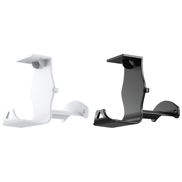 Peggybuy Under Desk/Wall Mount Controller Holder with Headphone Hanger for PS5 (White)