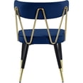 thumbnail image 1 of Meridian Furniture Chaise de Salle à Manger en Velours Rheingold, Bleu Marine (Ensemble de 2), 1 of 7