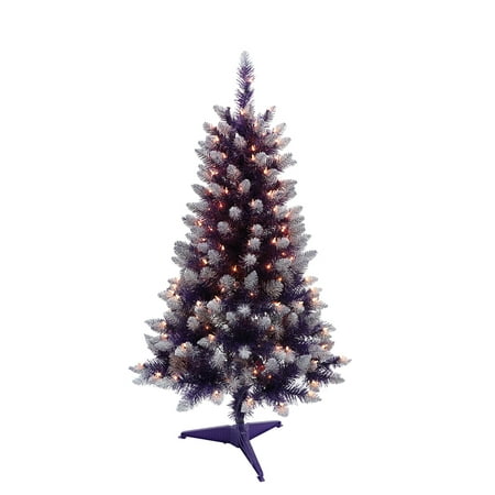 Puleo International 4 ft. Pre-Lit Fashion Purple Pine Artificial Christmas Tree with 150 UL-Listed Clear