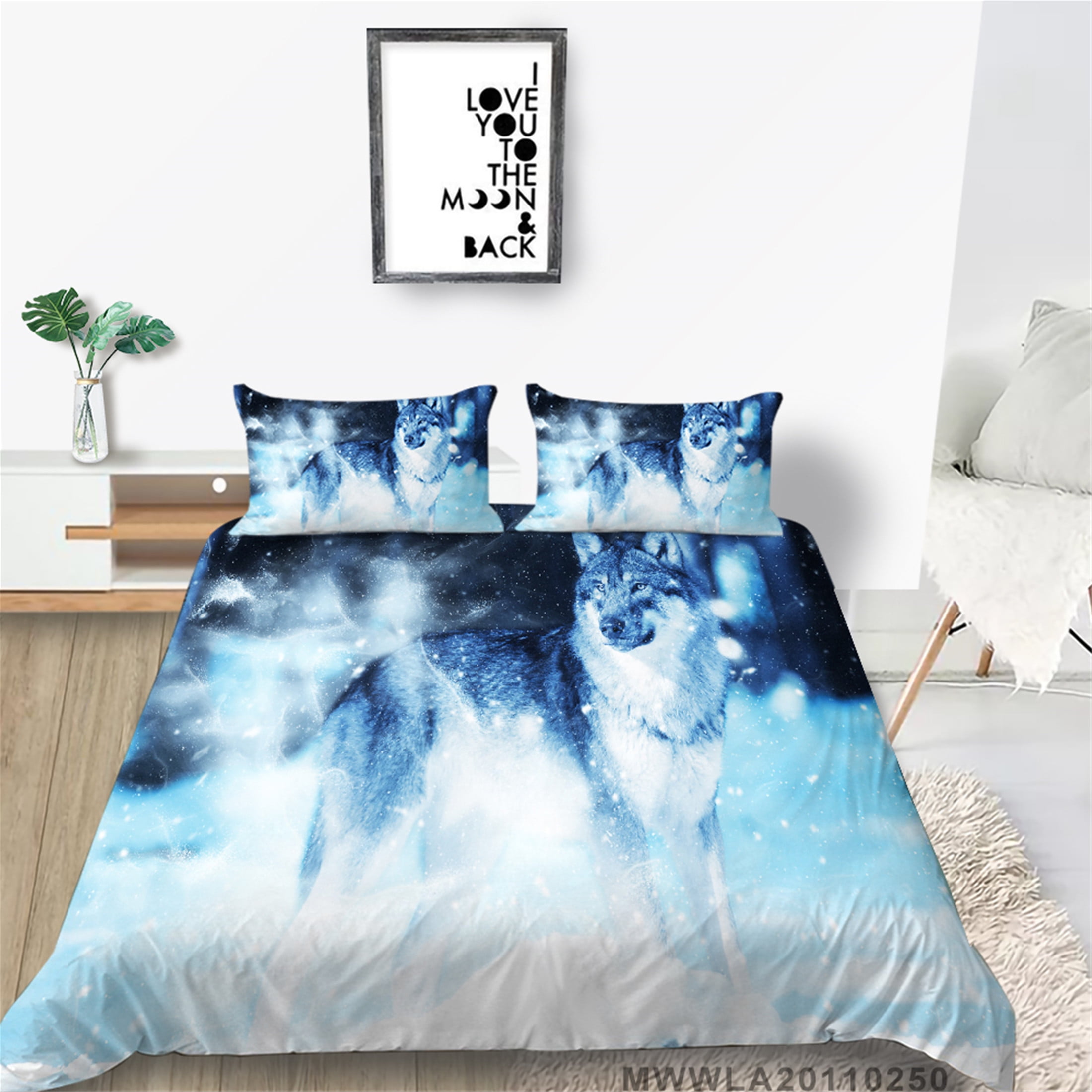 Bed Covers Home Bedclothes Vintage Duvet Cover Set 3D Wolf Printed