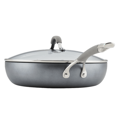 

Simplicity Elementum Hard-Anodized Nonstick Deep Frying Pan with Lid 12-inch Gray