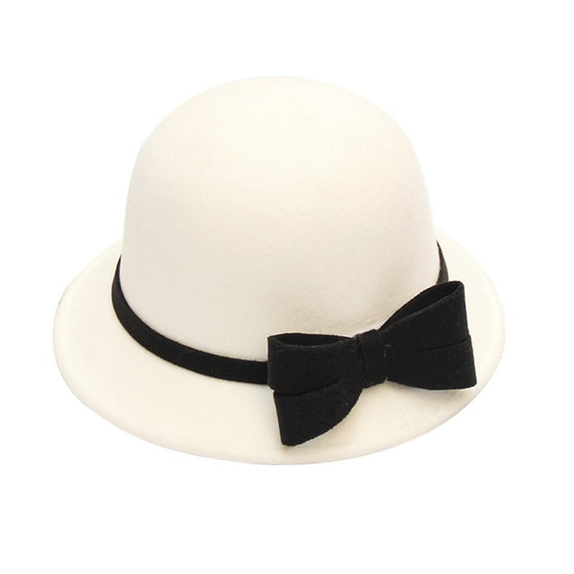Chapeau Melon Petit pour Femme, Automne et Hiver, Nœud, Bout Rond, Décontracté, Style Bassin de Pêcheur