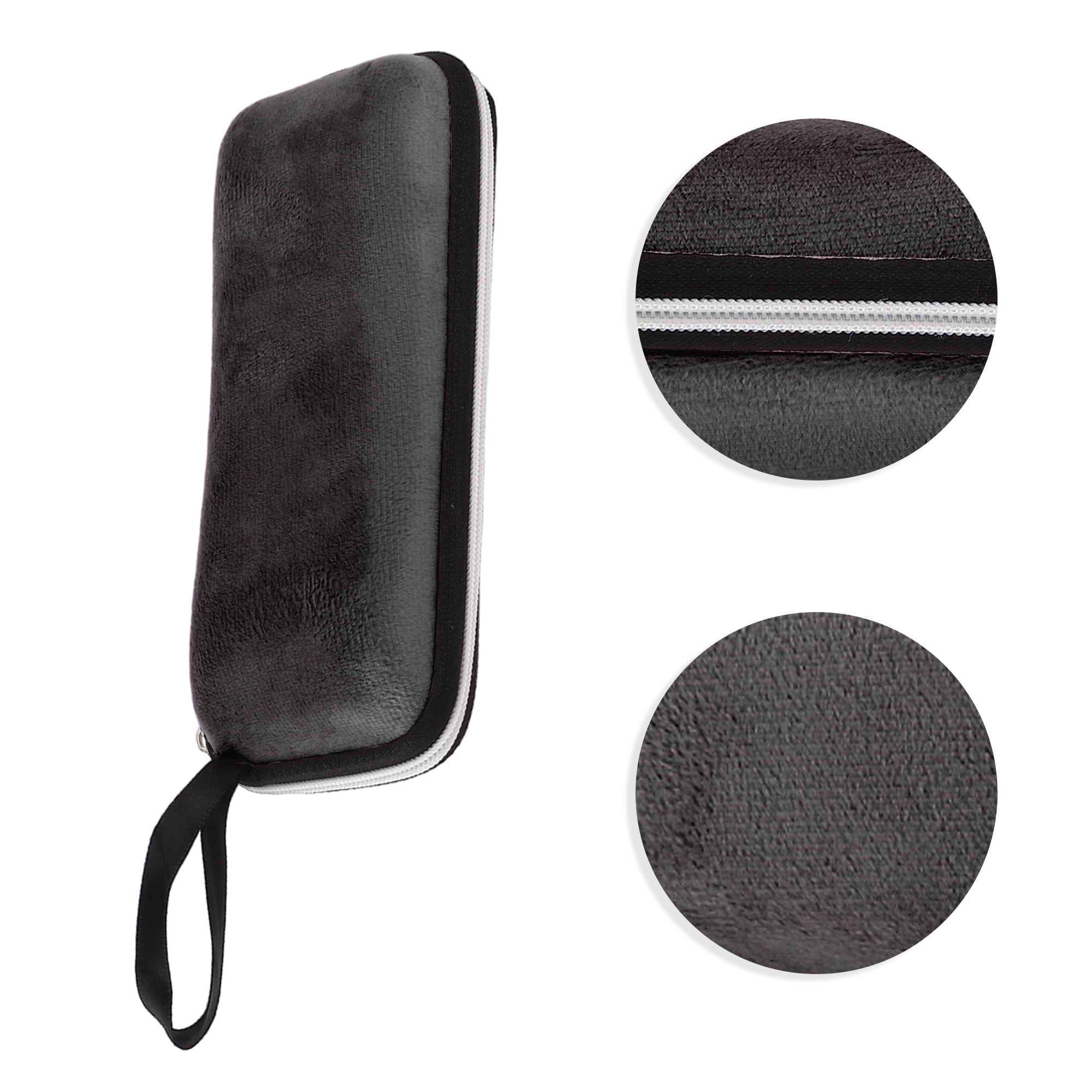 Unique Bargains Zipper Sun Eyeglasses Bag Portable Eyeglasses Storage Case Black