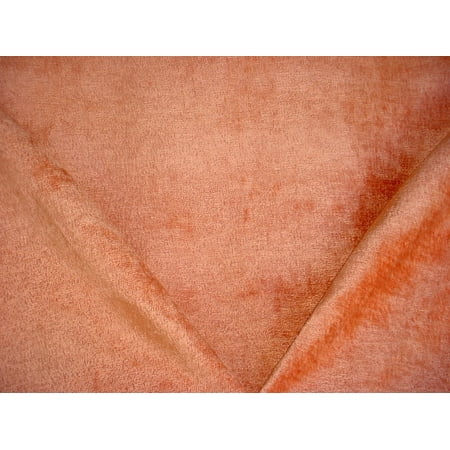 Crushed Chenille - 144H10 - Luxurious Orangewood / Mandarin Plush Crushed Chenille Upholstery Drapery Fabric - By the Yard