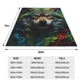 thumbnail image 3 of Bixox Fleece Blanket Realistic Style Colorful Wolf Pattern Super Soft Double-Sided Microfiber Flannel Blanket for Sofa, Bed, Couch,Suitable for All Seasons - 60"x50", 3 of 5