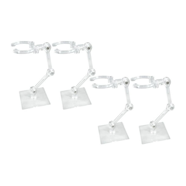 Vogacara Soporte de modelo de muñeca de ángulo ajustable Base de acción de Hobby para muñeca de 6 pulgadas Kits de construcción modelo 4 piezas transparente