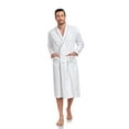thumbnail image 4 of ANLIQI Mens 100% Cotton Robes Lightweight Long Sleeve Bathrobe Soft Knit Spa Robe with Pockets (White, XL), 4 of 7