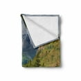 thumbnail image 2 of Woodland Soft Flannel Fleece Blanket, Mountain Landscape Road Cloudy Sky Pine Trees Forest Summer Rainy Day Scene, Cozy Plush for Indoor and Outdoor Use, 50" x 60", Green Grey Brown, by Ambesonne, 2 of 6