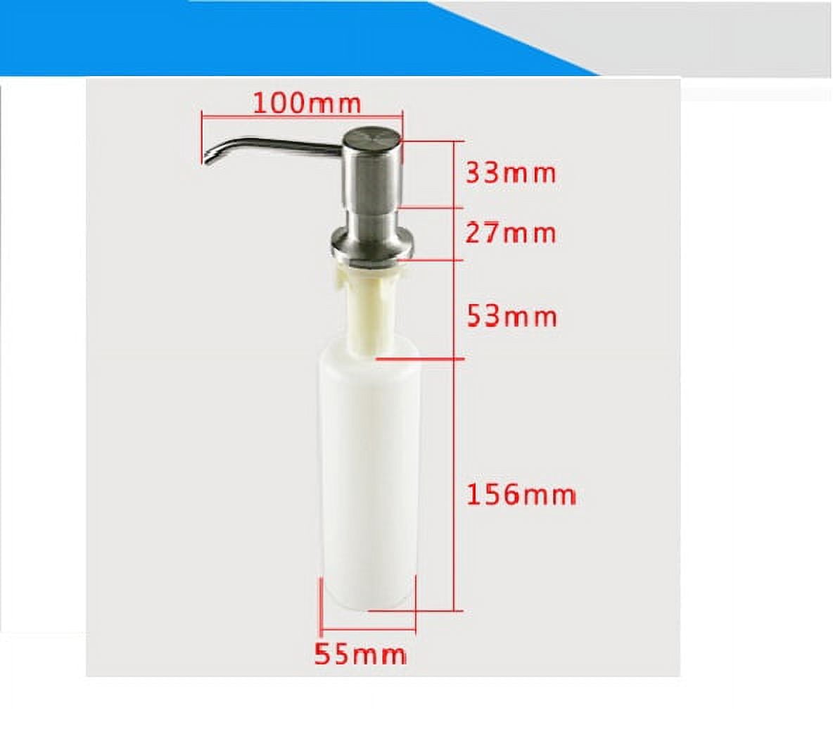 Brushed Nickel Finish Sink Soap Dispenser, Space Saver Stainless Steel, Corrosion Resistance for Easy Installation on Various Surfaces