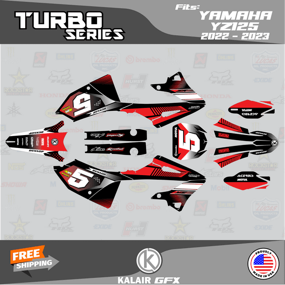 Kalair GFX Graphics Kit for Yamaha YZ125 (2022-2023) Turbo Series
