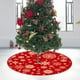 thumbnail image 5 of Falda para Árbol de Navidad de 90 Cm | Base de Poliéster Rojo con Estampado de Estrellas Doradas | Tapete Decorativo Duradero para Árbol de Navidad | Protege El Suelo de La Savia de Las Agujas de Pin, 5 of 6