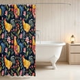 thumbnail image 3 of Erosebridal Rooster Shower Curtain 72Wx78L for Girls, Dark Wildflowers Waterproof Bath Curtain, 3 of 5