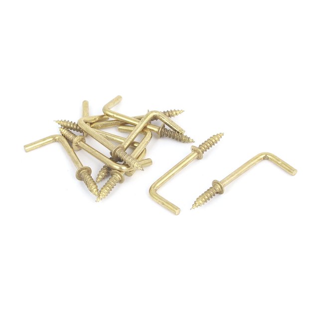 Unique Bargains 39mm x 14mm Crochet de Commode en Forme de L 10 Pcs