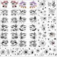 thumbnail image 1 of wonima02 22 Sheets 110 PCS Halloween Face Temporary Tattoos Stickers, Halloween Face Fake Tattoos Spider Web Bat Eyeliner Eye Shadow Tattoos Halloween Makeup Kit For Women Girls Masquerade Party, 1 of 1