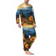 thumbnail image 2 of Balery Elegant Sunset Sunflower Pijama para Hombre de Dos Piezas con Manga Larga, Conjunto de Dormir y Descanso Suave con Bolsillos-Medium, 2 of 7