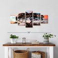 thumbnail image 2 of Elephant Stock African Sunset Wall Art - Horizontal Multi Panel Canvas - 5 Pieceliving Room Wall Decor - Photography Nature Multi Panel - Orange And Bluedecor By Philippe Hugonnard - 29" x 12", 2 of 4