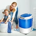 thumbnail image 2 of Costway 5.5lbs Portable Mini Compact Washing Machine Electric Laundry Spin Washer Dryer Blue, 2 of 10
