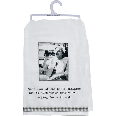 Primitives by Kathy 73095 Kitchen Towel How to Turn Water Into Wine 28-inch