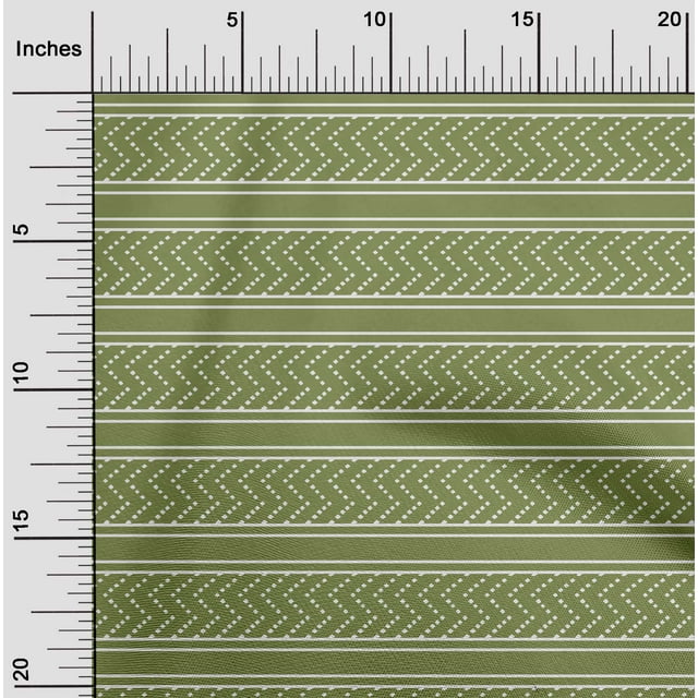 oneOone Tissu Georgette Viscose Imprimé Bloc Chevron pour Couture Largeur 42 Pouces