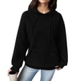 thumbnail image 2 of Waffle Hoodies for Women 2025 Long Sleeve Loose Fit Plain Hoodie with Pockets Hooded Sweatshirt Women Pullover, 2 of 6