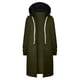 thumbnail image 4 of ICHUANYI Clearance Women's Solid Color Jacket Thickening And Fleece And Winter Casual Zipper Long Sleeve Pocket Hooded Long Sweater(Army Green, L) ICHUANYI WER2023081509033, 4 of 4