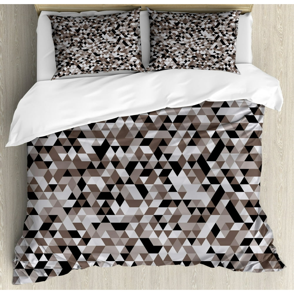 Geometric Duvet Cover Set King Size, Abstract Blurry Image Fashionable