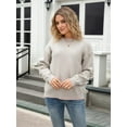 thumbnail image 6 of Women'S Long Sleeve Round Neck Pullover Sweater Bowknot Backless Knit Tops Grey S, 6 of 10