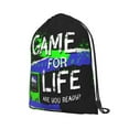 thumbnail image 2 of XMXT Waterproof Gym Bag, Cool Game Elements Print Drawstring Backpack for Men, s Black, 2 of 8