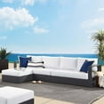 thumbnail image 2 of Modular Lounge Sectional Sofa Set, Gray White, Aluminum Metal, Outdoor Patio Balcony Cafe Bistro Garden Hospitality Restaurant, Modern Contemporary HB36641, 2 of 8