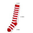 thumbnail image 3 of KDDYLITQ Christmas Socks for Women Striped Patterned Calf Socks Knee High Fun Holiday Socks Dark Green One Size, 3 of 3