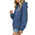 thumbnail image 6 of SYwaren Casual Hoodie for Women Oversized Pullover Long Sleeve Sweatshirt with Pockets Solid Color Tops, 6 of 8