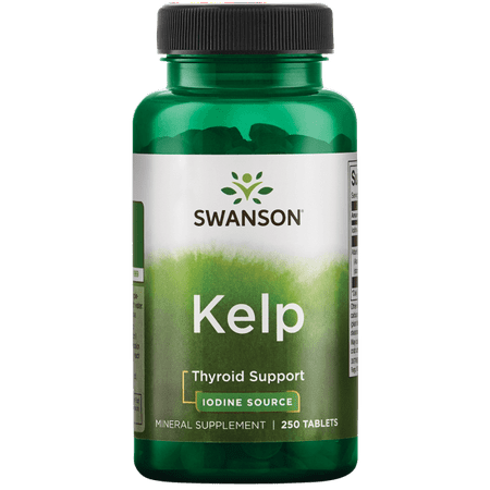 Swanson Kelp Iodine Source 225 mcg 250 Tabs (Best Source Of Dietary Iodine)